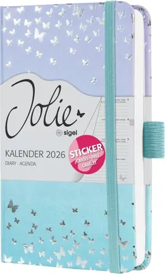 Produktbild von Wochenkalender Jolie ca. A6 Hardcover Butterfly Confetti Sky 2026.