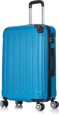 Produktbild von Flexot® F-2045 Koffer Reisekoffer Hartschale Hardcase Doppeltragegriff mit Zahlenschloss Gr. L Farbe Brilliant-Blau