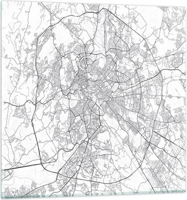 Produktbild von Bilder auf glas - Einteilig - Stadt Karte Rom - 30x30cm - Glasbilder - Wandbilder - Bilder - zum Aufhängen bereit - Wanddekoration aus Glas - Glas Bilder - Wandbild auf Glas - GAC30x30-4682