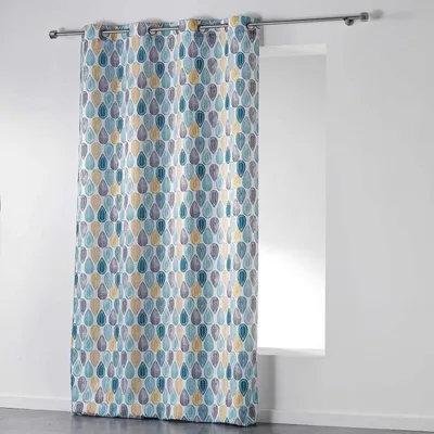 Image de Rideau à oeillets avec imprimé feuilles Palpito - Multicolore - 140 x 260 cm