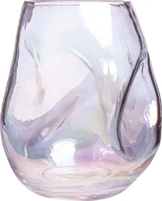 Immagine prodotto di QUVIO Vaso di vetro - Design bombato - Vasi decorativi - Vaso di fiori - Vaso di perline - Misura S - Vetro - Iridescente