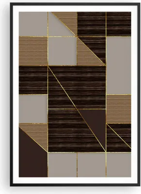 Produktbild von Gerahmtes Poster - Schwarzer Rahmen - Rechtecke Quadrate Braun - 70x100 cm - Wand Bild - Wanddeko - Wandbilder - Kunstposter - Wandposter - Bilderrahmen - Bilder - Kunstdruck - P2BPA70x100-4610