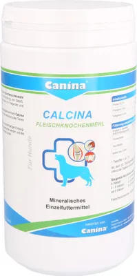 Produktbild von Canina Calcina Fleischknochenmehl, Hund, 800 g, Zahnpflege, Kalzium, Phosphorus, 50,3% Protein, 5,9% Phosphor, 12,6% Fettgehalt, 27,4% Rohasche, 12,2% Calcium, 1 Stück(e)
