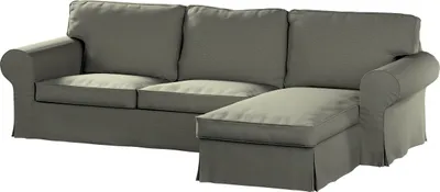Produktbild von Dekoria Bezug für Ektorp 2-Sitzer Sofa mit Recamiere, grau-beige, Ektorp 2-Sitzer Sofabezug mit Recamiere