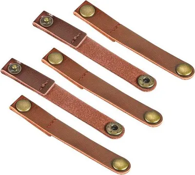 Produktbild von Lederkabelbinder Set 5 Stück Braun 90x12mm