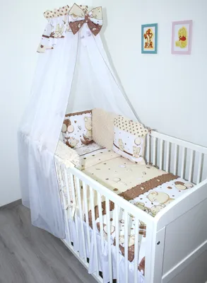 Produktbild von Baby Bettwäsche Bettset MINKY mit 6 x Kissen - 6 teilig -Nestchen Chiffon Himmel - 11. CH11
