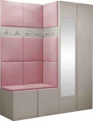 Produktbild von MIRJAN24 Garderoben-Set Orion XII, Garderobe mit Sitzbank mit 11 x Wandpanel 42x42 (Farbe: Cashmere, Manila 09)