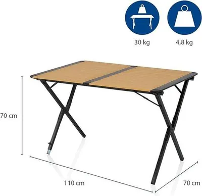 Produktbild von Famanu Campingtisch 70 x 70 x 110 cm - tragbar für Strand und Outdoor-Aktivitäten
