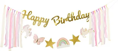 Zdjęcie produktu dla Baner Happy Birthday Jednorożec, 230x17.5 cm