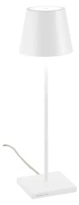Image de Lampe De Table Poldina Blanche Avec Cable 230V Led Dimmable 11X38 Cm Design Moderne En Aluminium