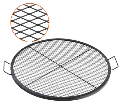 Zdjęcie produktu dla VEVOR X-Marks grill do ogniska, Φ 910 x 25 mm, wykonany ze stali z uchwytem i wspornikiem X-wire, przenośne naczynia kempingowe i spotkania na świeżym powietrzu, czarny