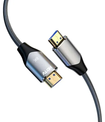 Productafbeelding van INF HDTV 2.1 HDMI-kabel 8K@60Hz Geflochten Nylon Zilver — 48Gbps, eARC, VRR, ALLM, QMS, QFT, 1.5/3/5/10m 3 m