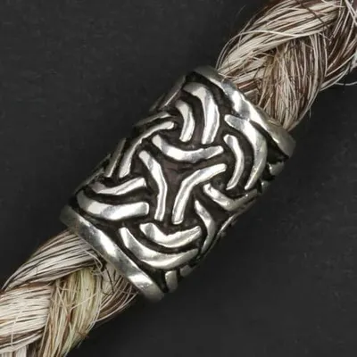 Produktbild von Keltische Bartperle 925 Silber Bartschmuck Keltischerknoten Wikinger Haarschmuck Perle Herren Damen Haarperle Sterlingsilber Schmuck