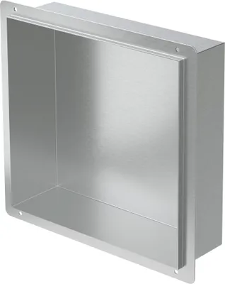 Produktbild von LuxeBath Wandnische aus Edelstahl, 30x30x10 cm, Silber, Randlos, Befliesbare Nische für Badutensilien, Duschablage, Duschregal