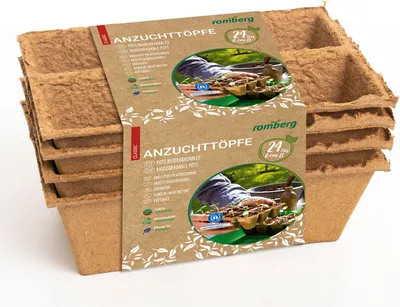 Produktbild von Romberg CLASSIC Anzuchttöpfe 6 cm quadratisch torffrei - 24er Pack