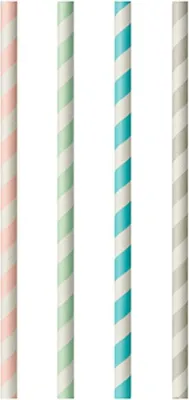Immagine prodotto di PAPSTAR 87011 Cannuccia di carta "Stripes", 200 mm, colori assortiti