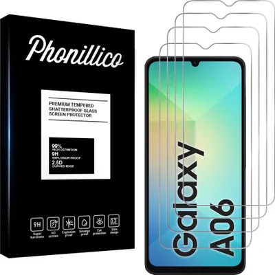 Immagine prodotto di Vetro temperato per Samsung Galaxy A06 [4 pezzi] Pellicola protettiva antigraffio resistente Phonillico®