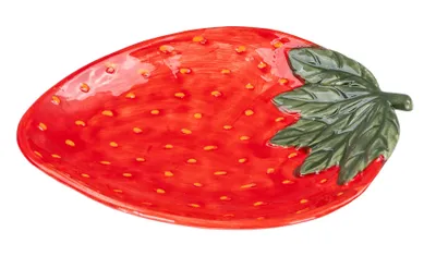 Produktbild von Teller Erdbeere Keramik 26cm Erdbeerschale Sommer Obst Dekoschale Tischdeko Servierschale Aufbewahrung Ablage