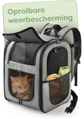 Produktbild von Hunderucksack Katzenrucksack Transportrucksack - bis 7 kg - Dunkelgrau - Atmungsaktiv und leicht