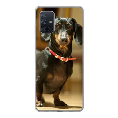 Produktbild von MuchoWow® Handyhülle Schutzhülle Hülle für Samsung Galaxy A51 5G Porträt eines schwarzen Dackels Silikon Softcase Handy Hülle - Abbildung