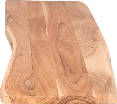 Produktbild von Tischplatte 100x40 cm Curtis, Holzplatte Akazienholz massiv + naturfarben + lackiert, Baumkanten-Platte für Heimwerker, Arbeitsplatten, Tische & Fensterbretter