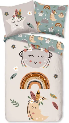 Produktbild von Duvet cover Pure 135x200 + 1* 80x80 cm - rainbow / boho
