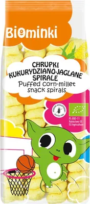 Obrázok produktu pre KUKURIČNÉ A PROSOVÉ KRÚPKY, BEZLEPKOVÉ ŠPIRÁLY,60 g - BIOMINKI