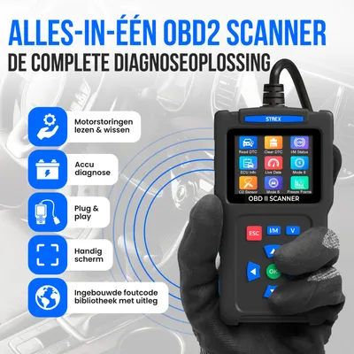 Obrázok produktu pre Strex Scanner OBD2 - OBD - Diagnostický prístroj pre automobily - Odstraňovanie chýb - Jazyk: Holandský - Diagnostický prístroj pre autá - Diagnostické zariadenie pre vozidlá - Chyby motora