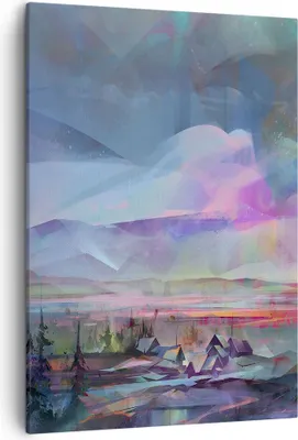Produktbild von Bild auf Leinwand - Leinwandbild - Einteilig - Berge Baum Wasser - 50x70cm - Wand Bild - Wanddeko - Wandbilder - Leinwanddruck - Kunstdruck - Wanddekoration - Leinwand bilder - Wandbild - PA50x70-3919