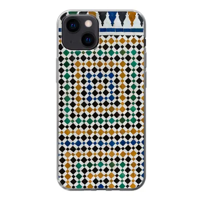 Produktbild von MuchoWow® Handyhülle Schutzhülle Hülle für iPhone 13 mini Ein marokkanisches Mosaik, das wie eine Art Labyrinth aussieht Silikon Softcase Handy Hülle - Softcase