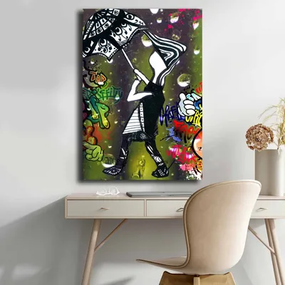 Produktbild von Wallity, 70100POP-001, Dekorative Leinwandmalerei, Mehrfarbig, 100 % LEINWAND, 70 x 100 cm