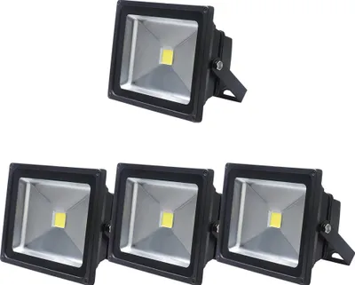 Produktbild von Greenmigo 4x 50W Fluter Strahler Kaltweiß Schwarz Aluminium Gehäuse IP65 Wasserdicht LED Lampe Wandleuchter LED Gartenlampe Außenstahler