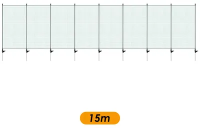 Produktbild von Ikodm Mobiler Hundezaun Weidezaun 115 cm x 15 m – Elektrozaunnetz für Hunde, Hühner & Garten – Flexibler Begrenzungszaun mit Pfosten, Heringen und Isolatoren
