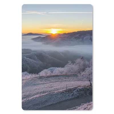 Produktbild von MuchoWow® Mauspad Mousepad Winter - Berge - Sonne - Abend 18x27 cm - Mousepads - Maus Mat - Pad - Mausunterlage