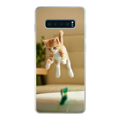 Produktbild von MuchoWow® Handyhülle Schutzhülle Hülle für Samsung Galaxy S10 Lite Katze - Springen - Spielzeug Silikon Softcase Handy Hülle - Schutz
