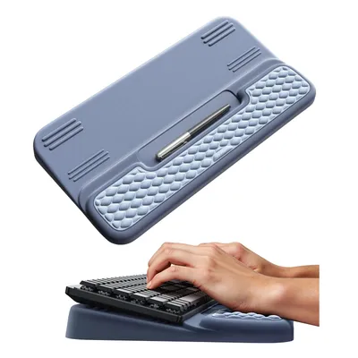 Image de Repose-poignets avec support pour clavier ｜430 × 93 mm｜Support ergonomique pour clavier en mousse à mémoire de forme moelleuse｜Support pour clavier et repose-poignets pour le bureau