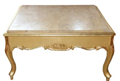 Produktbild von Casa Padrino Barock Couchtisch Gold mit Marmorplatte 80 x 80 cm- Antik Stil