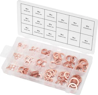 Image de KS TOOLS Assortiment de bagues d'étanchéité en cuivre Ø 5-17.5 mm 150 pcs - 970.0040