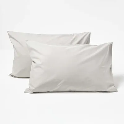 Obrázek produktu pro HOMESCAPES Šedý povlak na polštář 40 x 60 cm, 100% bavlna, hustota vláken 200, balení 2 ks
