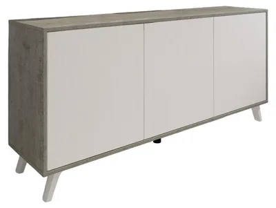 Produktbild von Schrank mit 3 Türen, moderner Küchenschrank und Wohnzimmerschrank mit Regalen, 154x40x75 cm
