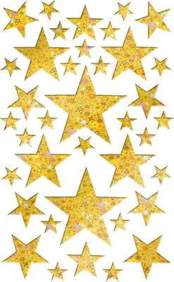 Produktbild von Sticker - Aufkleber - Holo-Sterne gold - Weihnachten