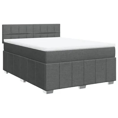 Produktbild von Boxspringbett mit Matratze Dunkelgrau 140x190 cm Stoff