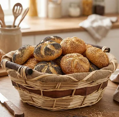 Produktbild von Schale aus Stroh, Weide & Holzspan mit Jute, Ø 46x13 cm, Dekoschale, Obstschale, Brotkorb