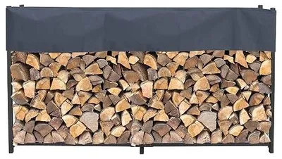 Zdjęcie produktu dla Regał na drewno kominkowe metalowy antracyt 113X115 cm ogród