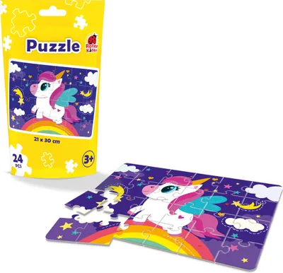 Zdjęcie produktu dla Roter Kafer Puzzle Jednorożec - edukacyjne, miękka pianka, 24 elementy