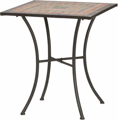 Produktbild von Gardamo Bistrotisch Prato, 64x64x71 cm, quadratisch, Stahl Keramik, matt schwarz, pulverbeschichtet, Mosaikoptik, 4 Personen