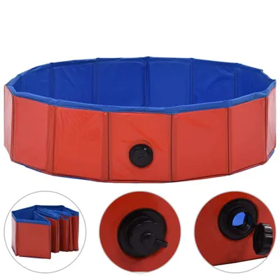 Obrázok produktu pre Skladací bazén pre psov červená 80x20 cm PVC
