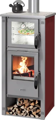 Produktbild von Kaminofen mit Backfach Pella SG Metall bordeaux