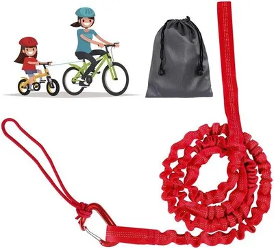 Immagine prodotto di Corda elastica per MTB, 3 metri, avvolgibile, portata 227 kg, nastro elastico rosso, per biciclette per bambini e mountain bike