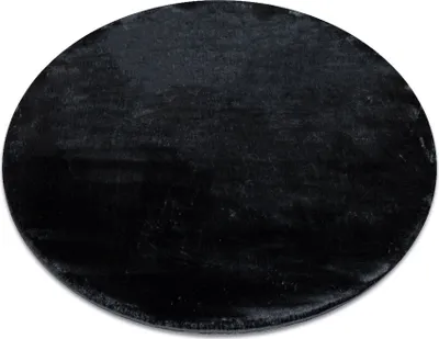Obrázek produktu pro Koberec kulatý kulatý VISCO tmavošedý 5 plyš, imitace králíčí kožešiny šedá kruh PRŮMĚR 120 cm